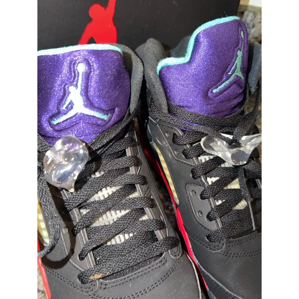 Nike Air Jordan 5 Retro Top 3 Black Fire Red Grape CZ1786-001 Mens Size 10